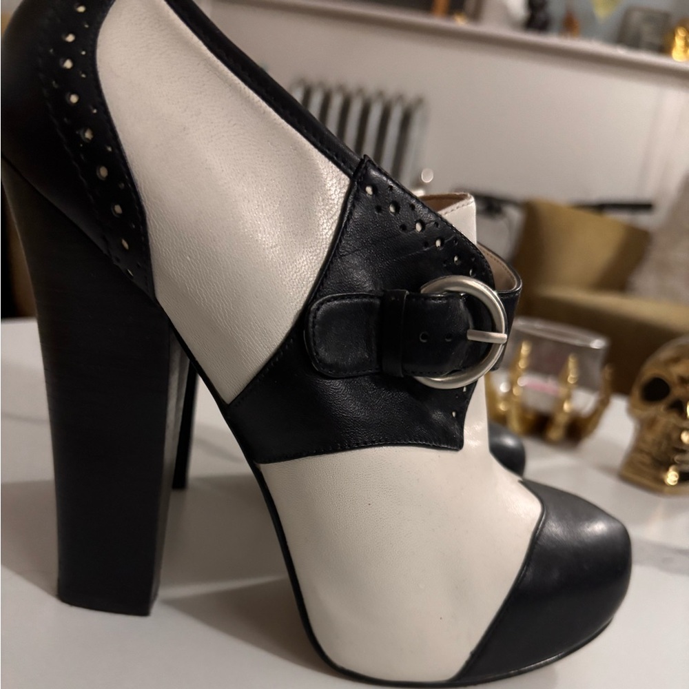Black and White Women's Platform Heels